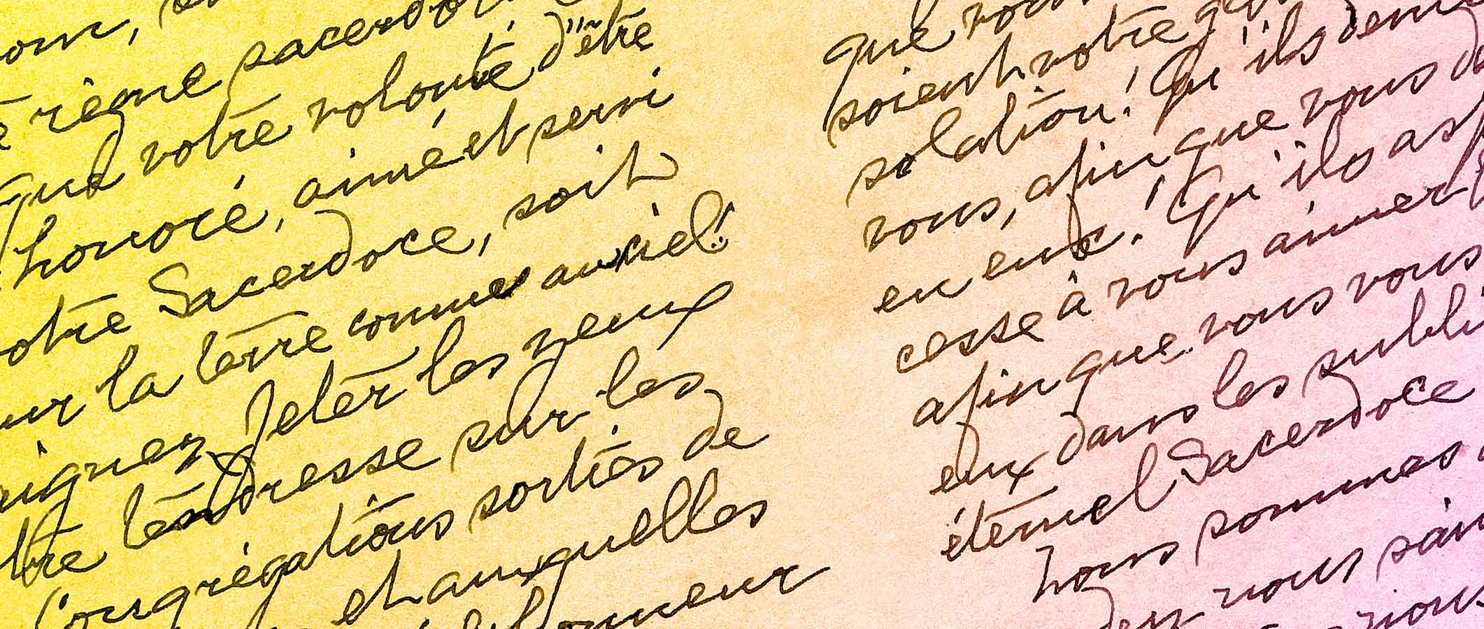 Lettre écrite de la main du père Eugène Prévost
