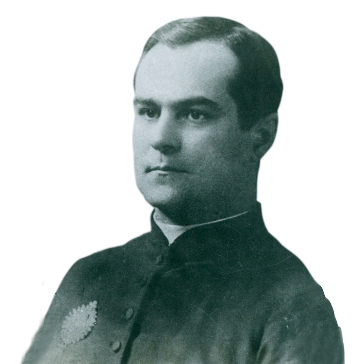 Photographie du père Eugène Prévost datant de 1889 avec le costume des Religieux du Saint-Sacrement